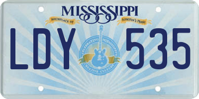 MS license plate LDY535