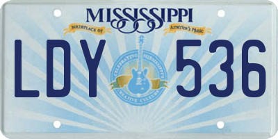 MS license plate LDY536