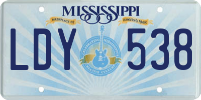 MS license plate LDY538