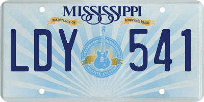 MS license plate LDY541