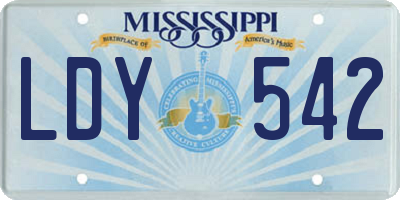 MS license plate LDY542