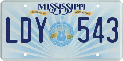 MS license plate LDY543