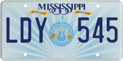 MS license plate LDY545