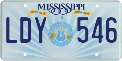 MS license plate LDY546