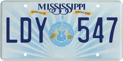 MS license plate LDY547