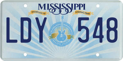 MS license plate LDY548