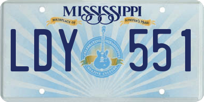 MS license plate LDY551