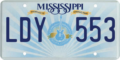 MS license plate LDY553