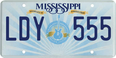 MS license plate LDY555