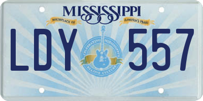 MS license plate LDY557