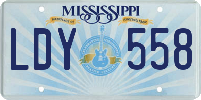 MS license plate LDY558