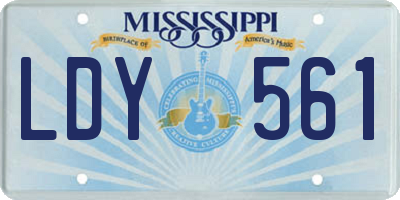 MS license plate LDY561