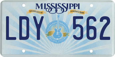 MS license plate LDY562