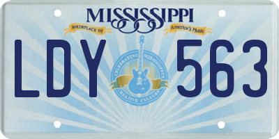 MS license plate LDY563