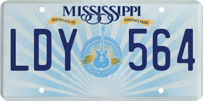 MS license plate LDY564