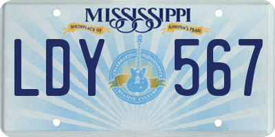 MS license plate LDY567