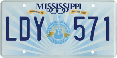 MS license plate LDY571