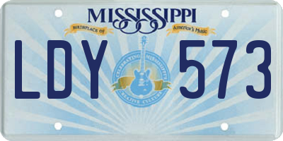 MS license plate LDY573