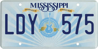 MS license plate LDY575