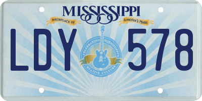MS license plate LDY578