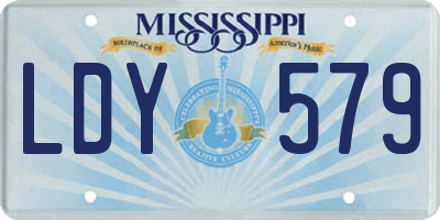 MS license plate LDY579