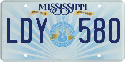 MS license plate LDY580