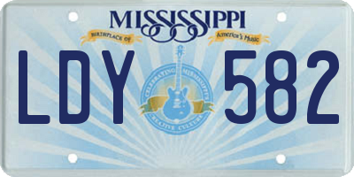 MS license plate LDY582