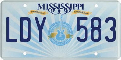 MS license plate LDY583