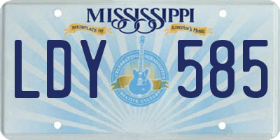 MS license plate LDY585