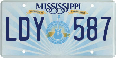 MS license plate LDY587