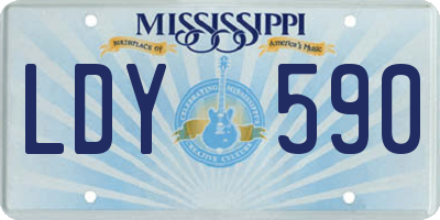 MS license plate LDY590