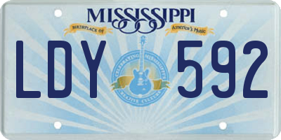 MS license plate LDY592