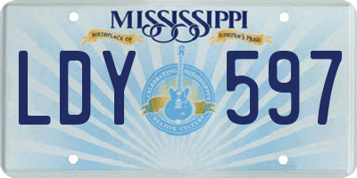 MS license plate LDY597