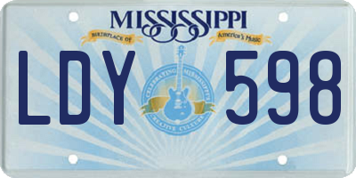 MS license plate LDY598