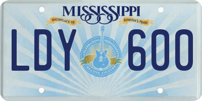 MS license plate LDY600