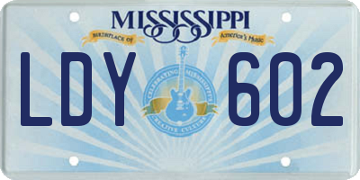 MS license plate LDY602