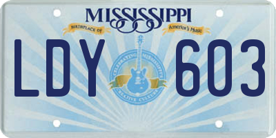 MS license plate LDY603
