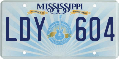 MS license plate LDY604