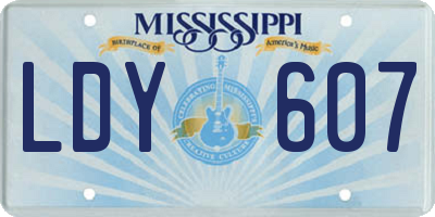 MS license plate LDY607