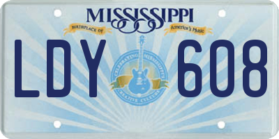 MS license plate LDY608