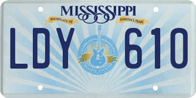 MS license plate LDY610