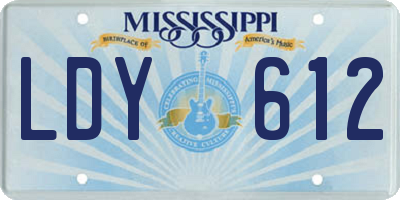 MS license plate LDY612