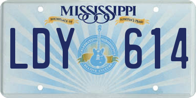 MS license plate LDY614