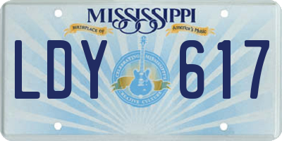MS license plate LDY617