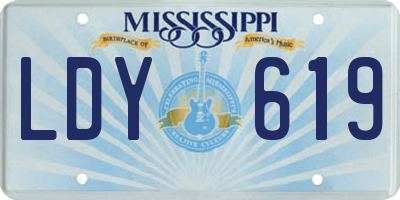 MS license plate LDY619