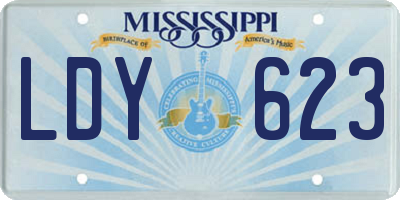 MS license plate LDY623