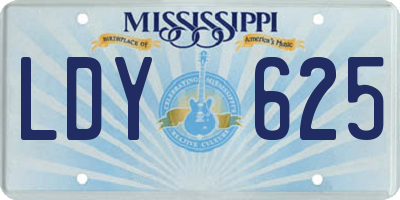 MS license plate LDY625