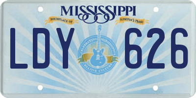 MS license plate LDY626