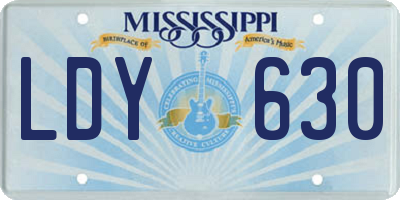 MS license plate LDY630