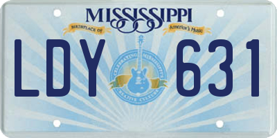 MS license plate LDY631